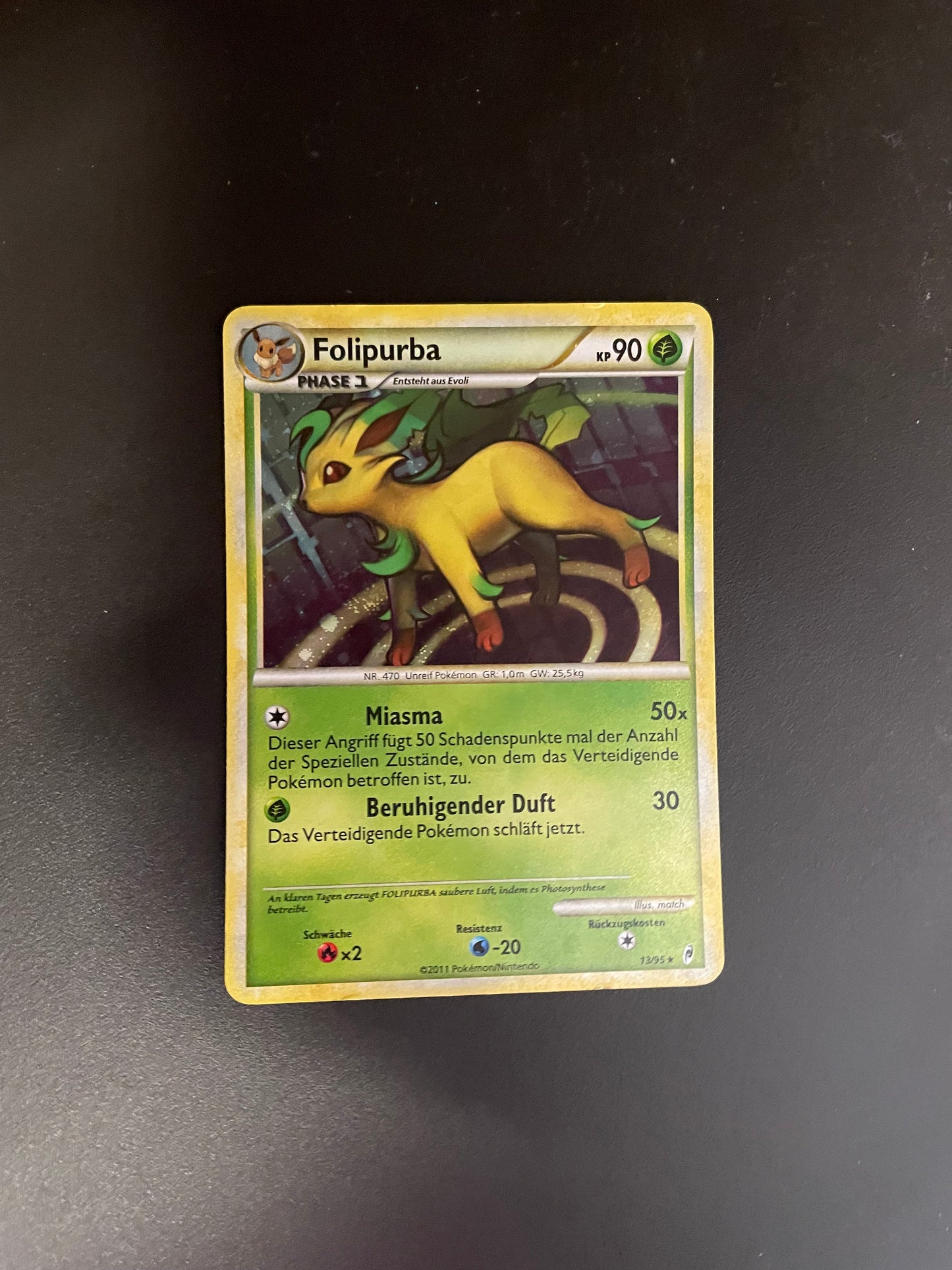Pokemon Karte Holo Folipurba 13/95 Deutsch
