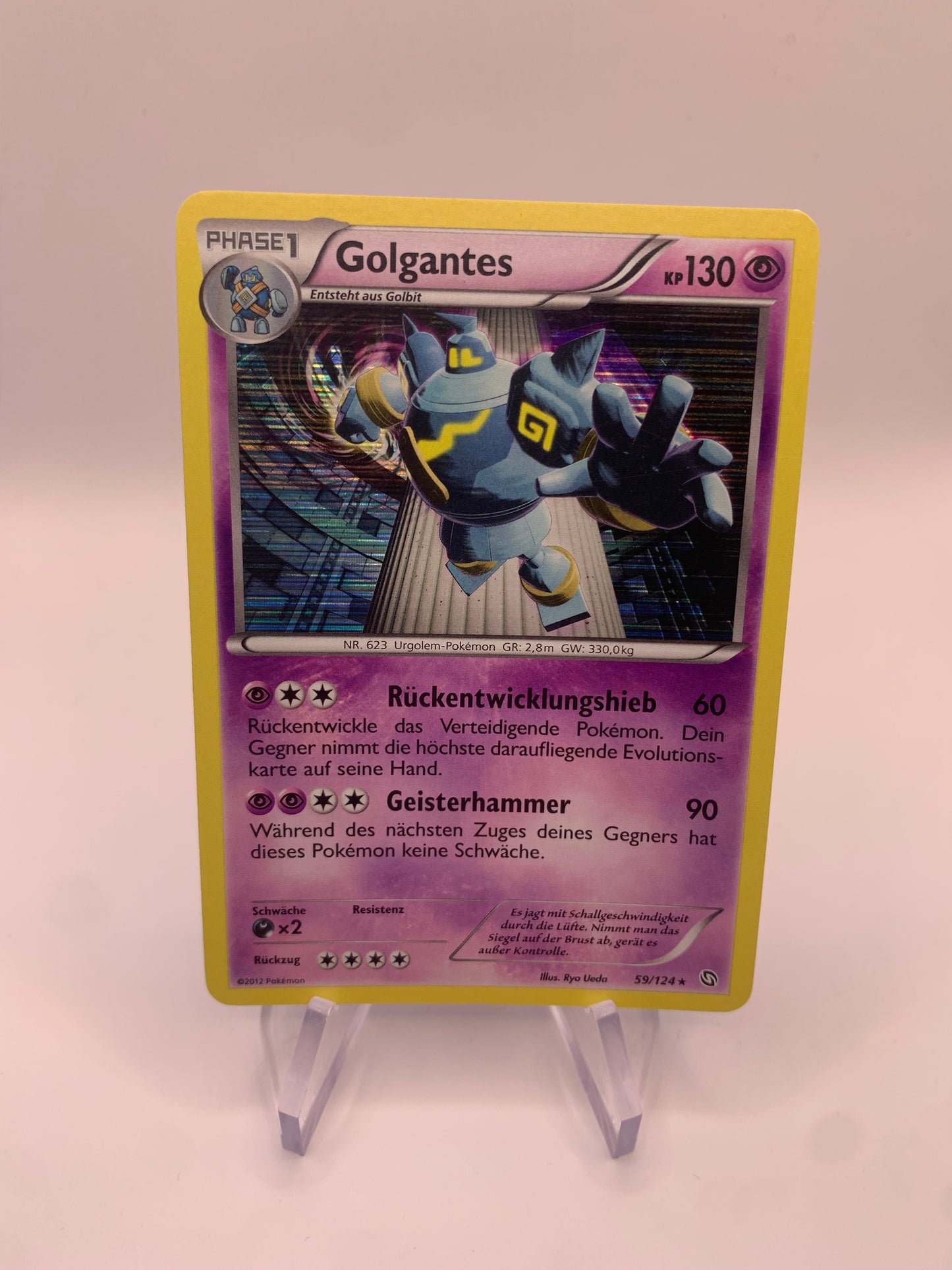 Pokemon Karte Holo Golgantes 59/124 Deutsch