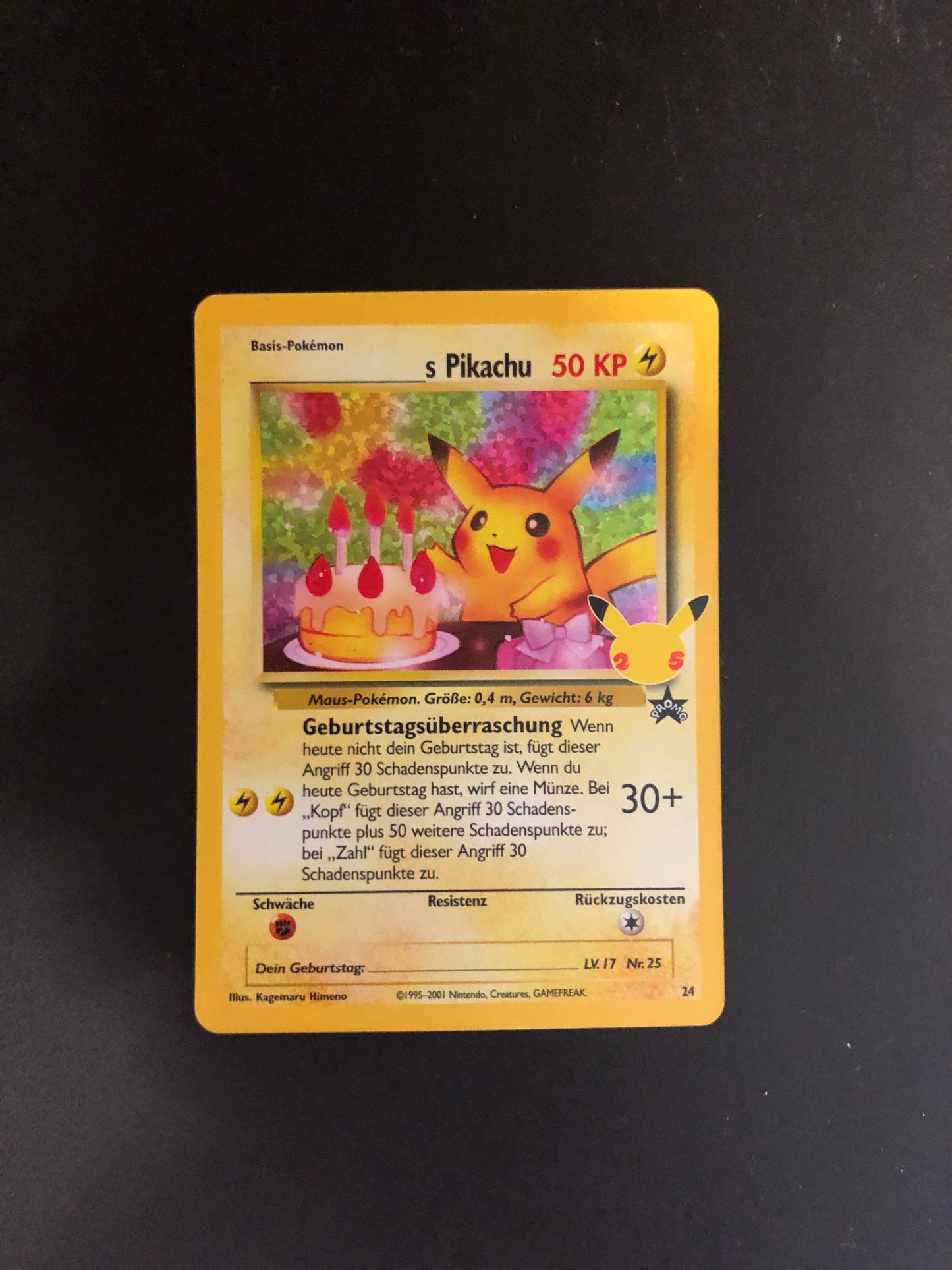 Pokemon Karte Holo Celebration Promo Pikachu 24 Deutsch