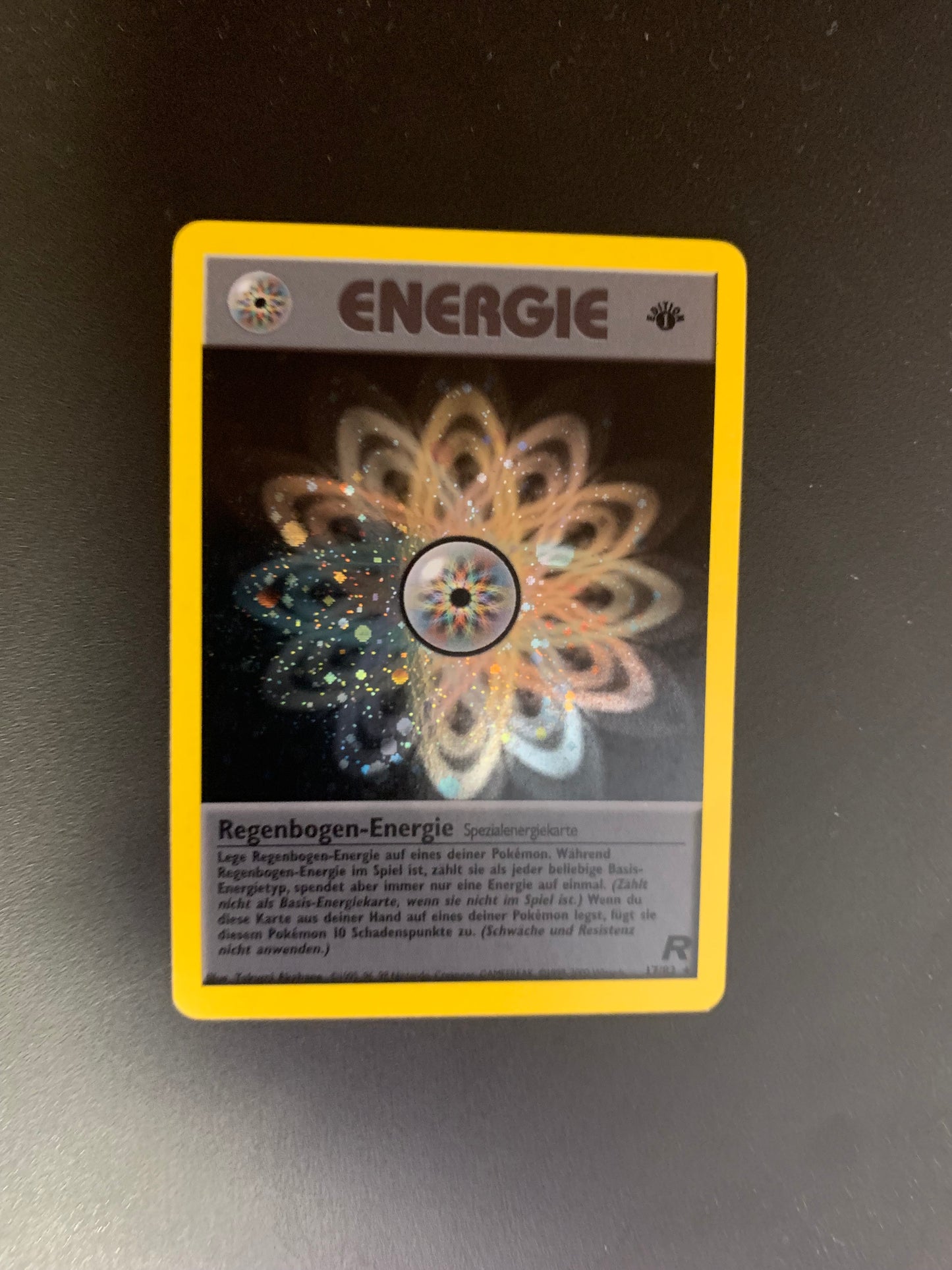 Pokemon Karte 1.Edition Regenbogen Energie  Rocket 17/82 Deutsch