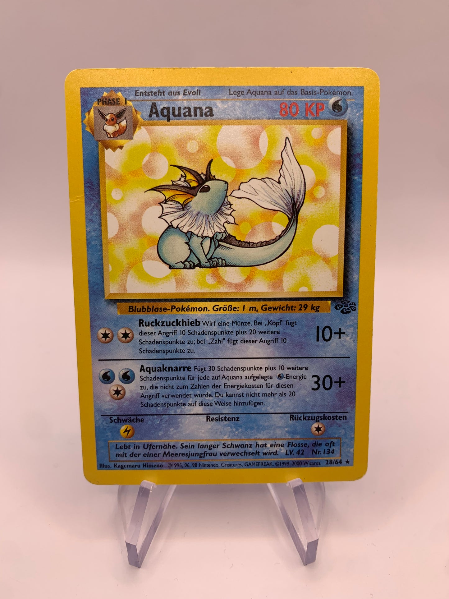 Pokemon Card Aquana 28/64 Jungle German