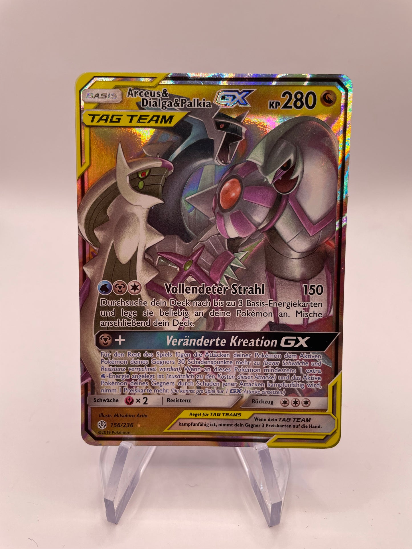 Pokemon Karte GX Tag Team Arceus&Dialga&Palkia 156/236 Deutsch
