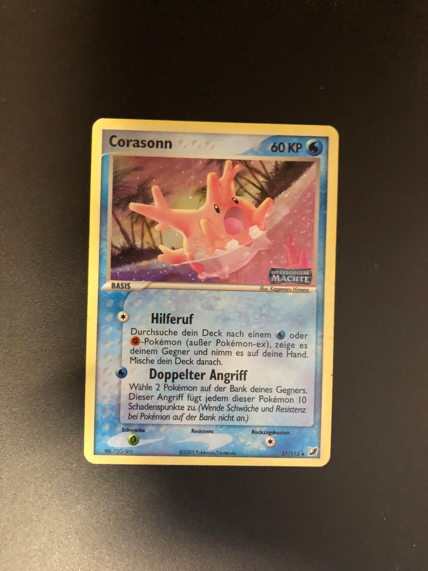 Pokemon Karte Revers Stamp Corasonn 37/115 Deutsch