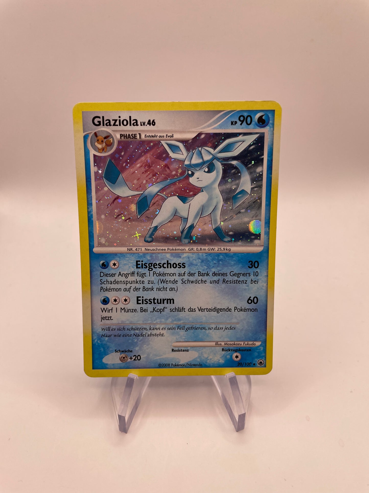 Pokemon Karte Holo Lv.46 Glaziola 20/100 Deutsch