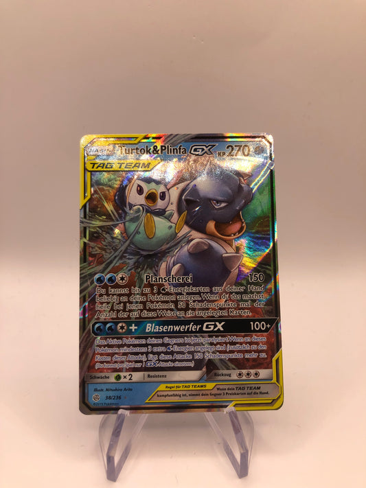 Pokemon Karte Tag Team Turtok und Plinfa 38/236 Deutsch