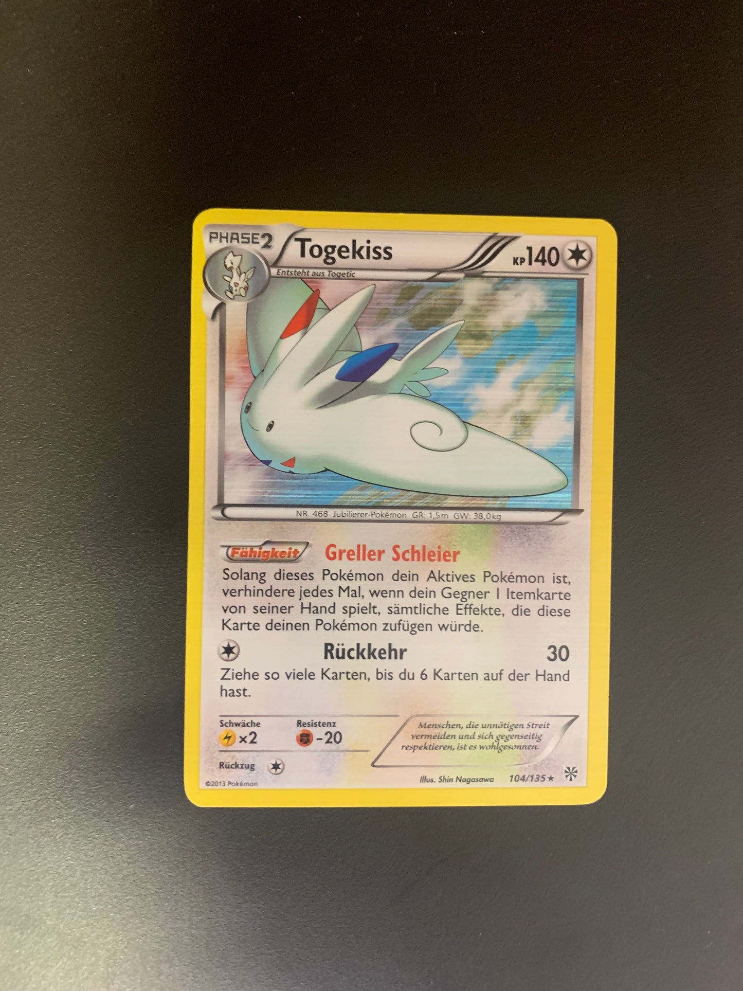 Pokemon Karte Holo Togekiss 104/135 Deutsch