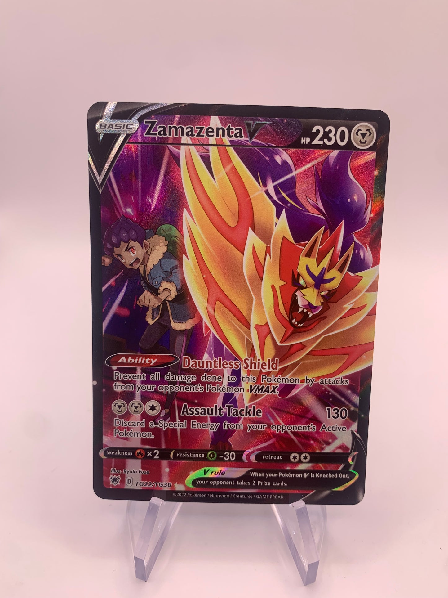 Pokemon Karte Alt-Art V Zamazenta TG22/TG30 Englisch