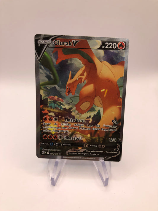 Pokemon Karte Alt Art V Glurak 154/172 Deutsch