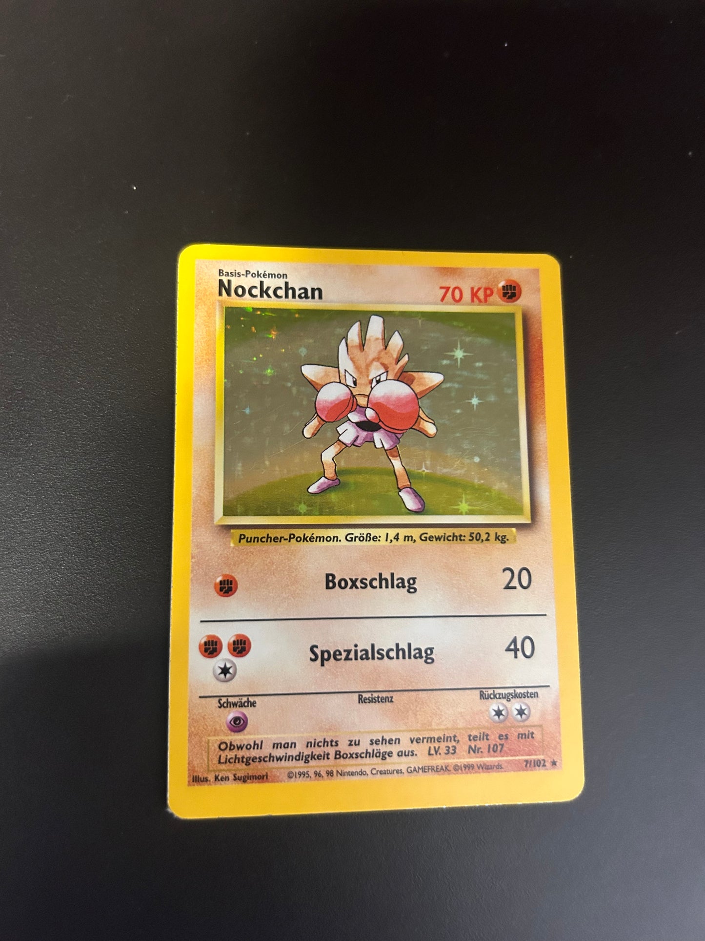 Pokemon Karte Holo Base Set Nockchan 7/102 Deutsch