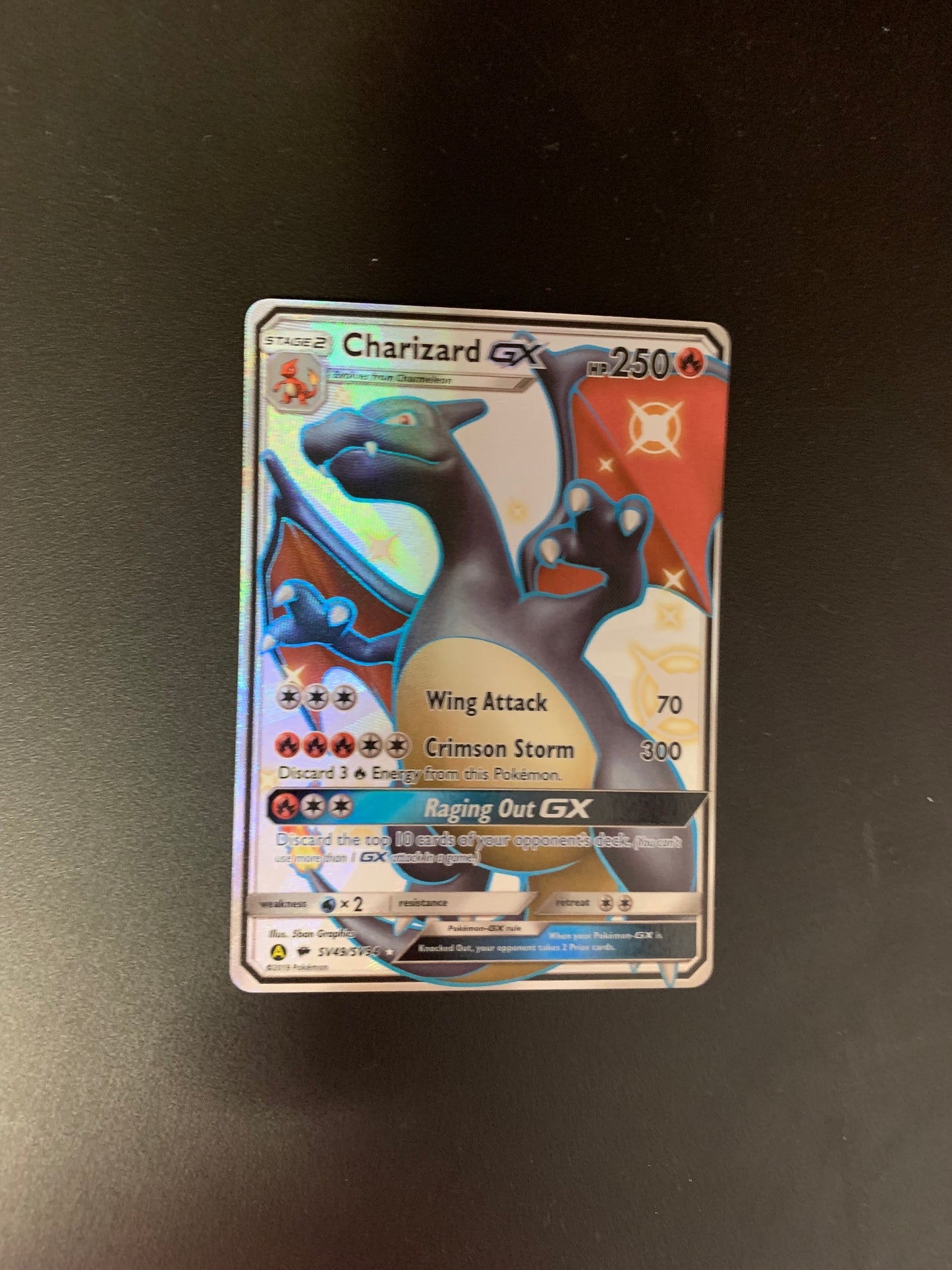 Pokemon Karte GX Shiny Fullart Glurak SV49/SV94 Englisch