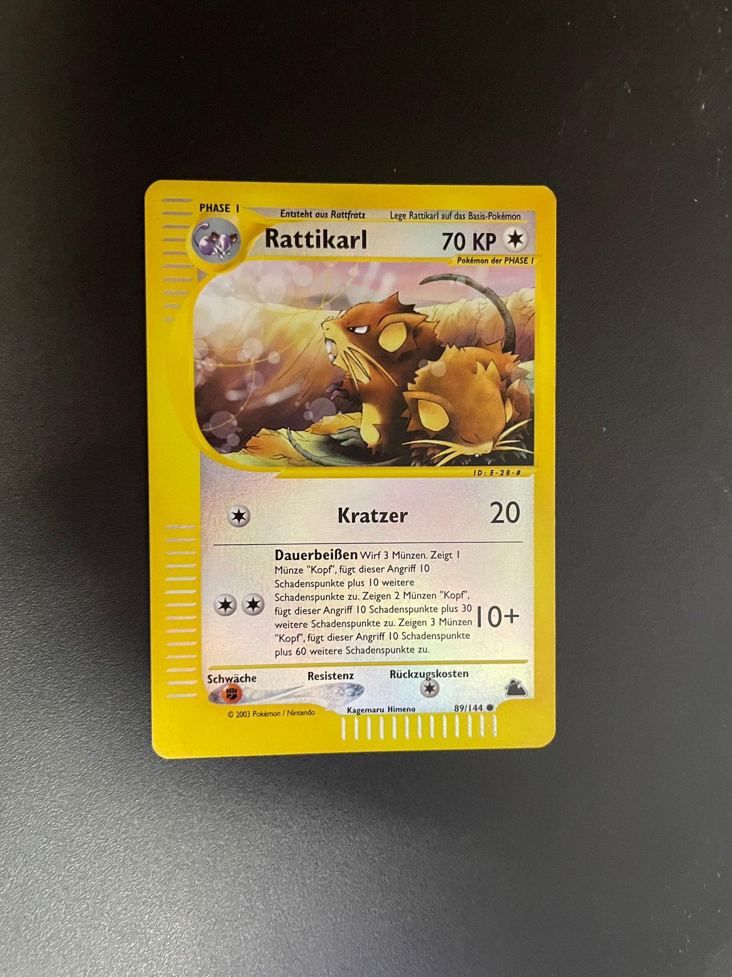 Pokemon Karte E-Series revers Rattikarl 89/114 Deutsch