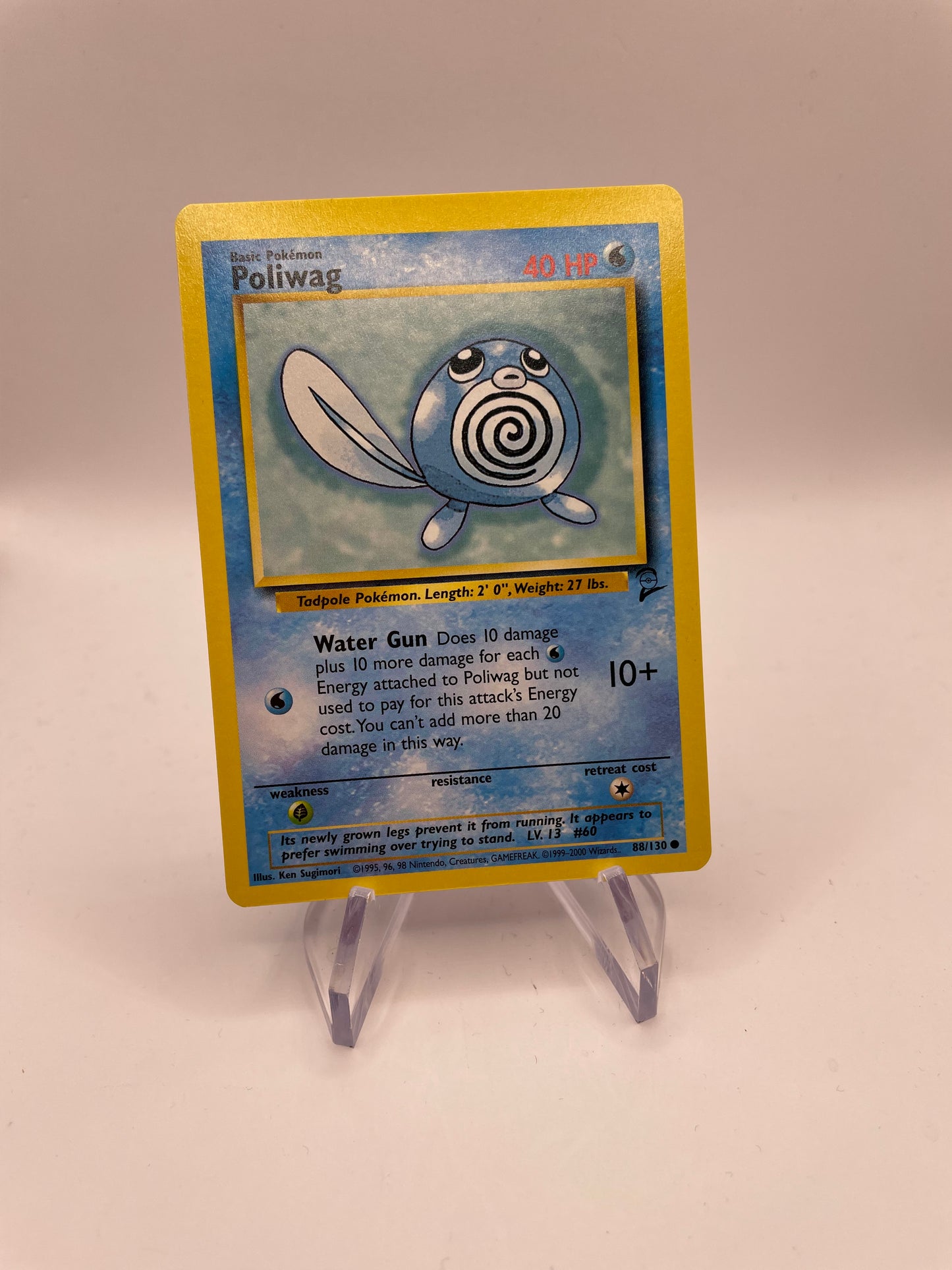 Pokemon Karte Base Set 2 Poliwag 88/130 Englisch