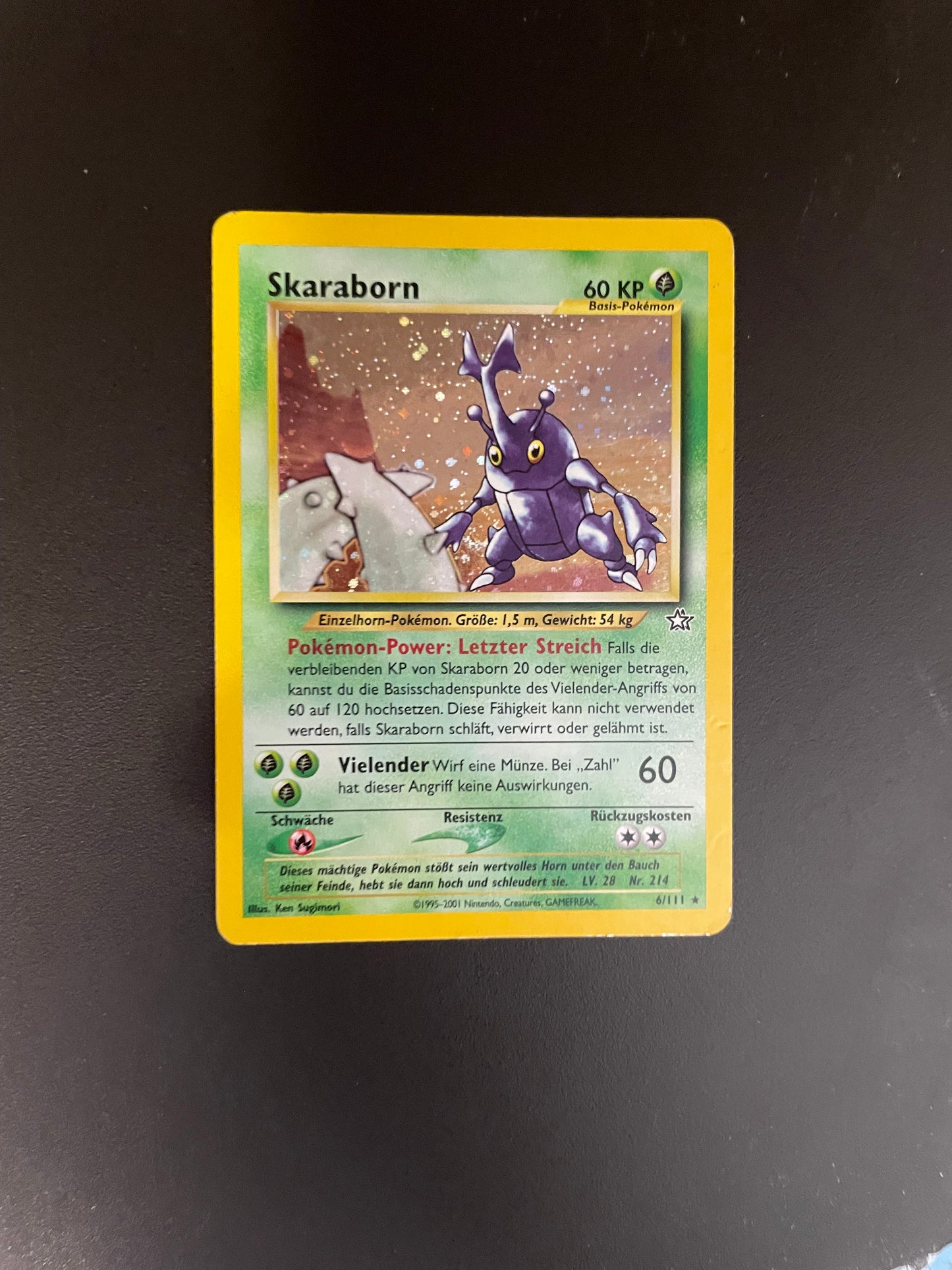 Pokémon Karte Holo Neo Genisis Skaraborn 6/111 Deutsch