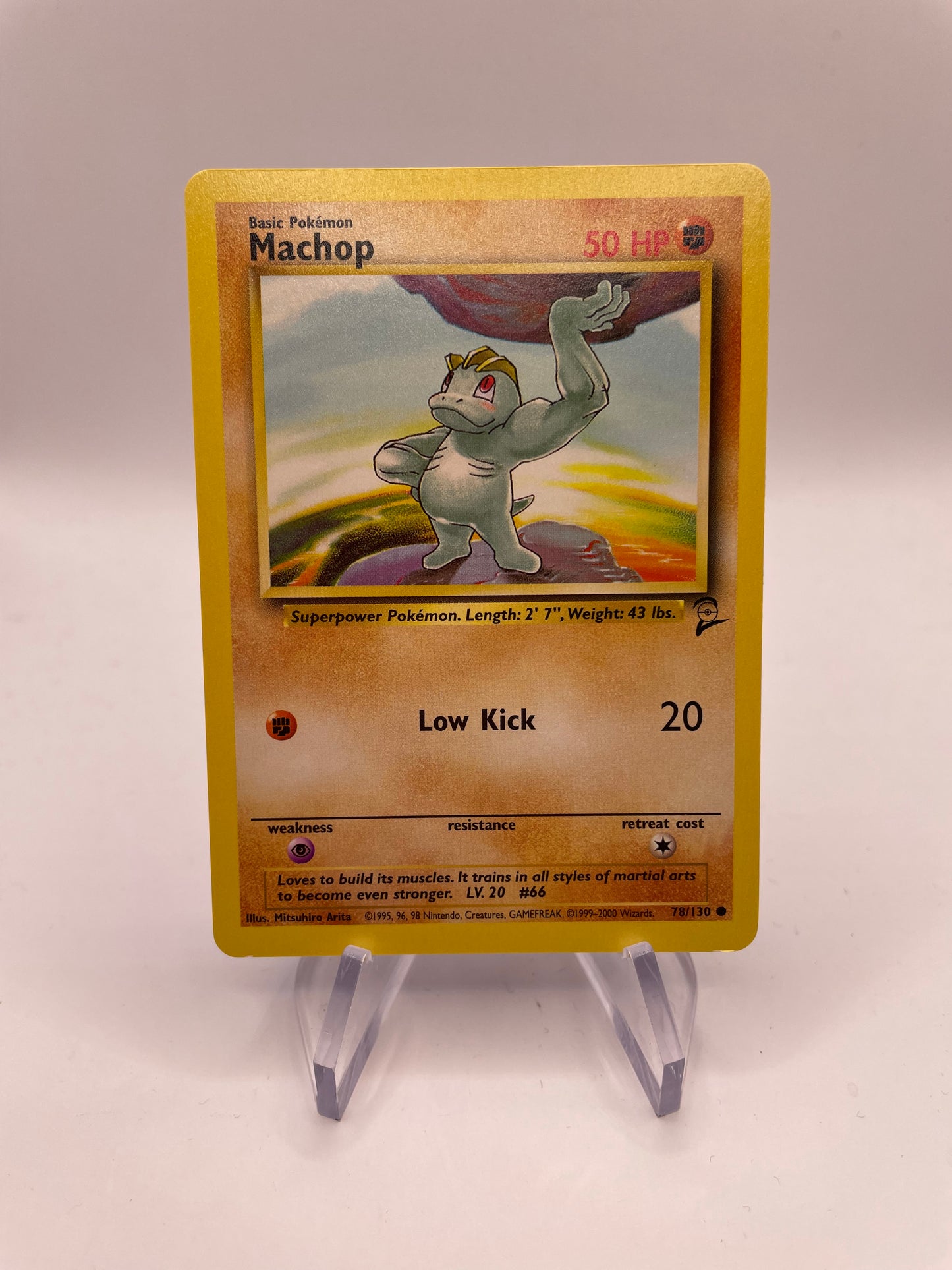 Pokemon Karte Base Set 2 Machop 78/130 Englisch