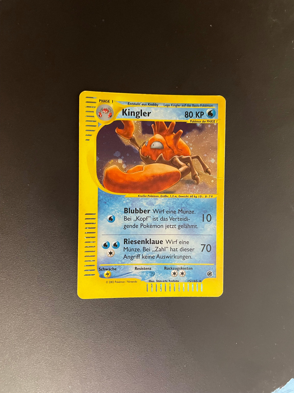 Pokémon Karte e-Series Kingler 15/165 Deutsch