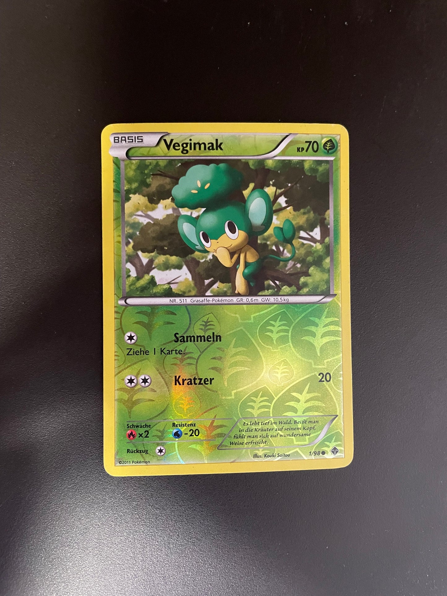 Pokemon Karte Revers Vegimak 1/98 Deutsch