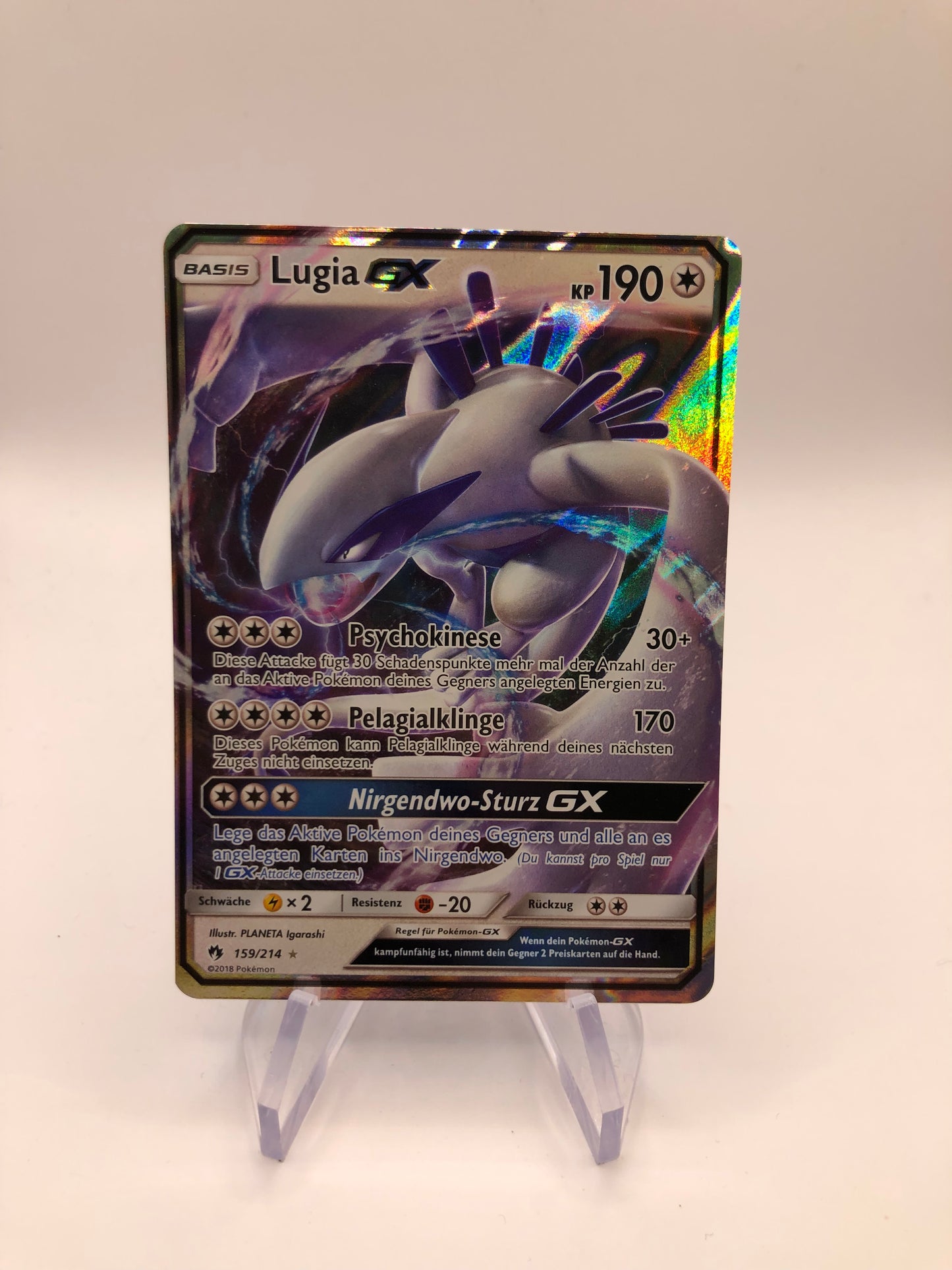 Pokemon Karte GX Lugia 159/214 Deutsch