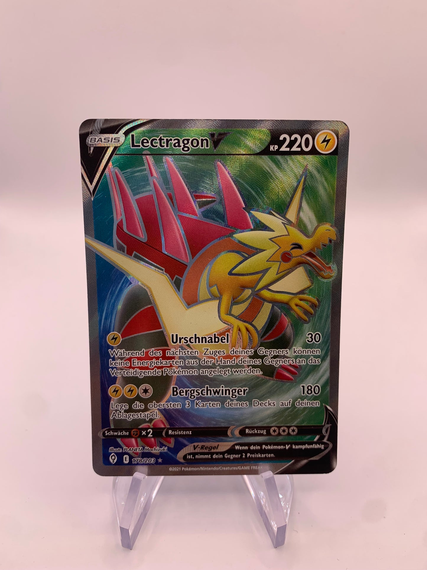 Pokemon Karte V Fullart Lectragon 178/203 Deutsch