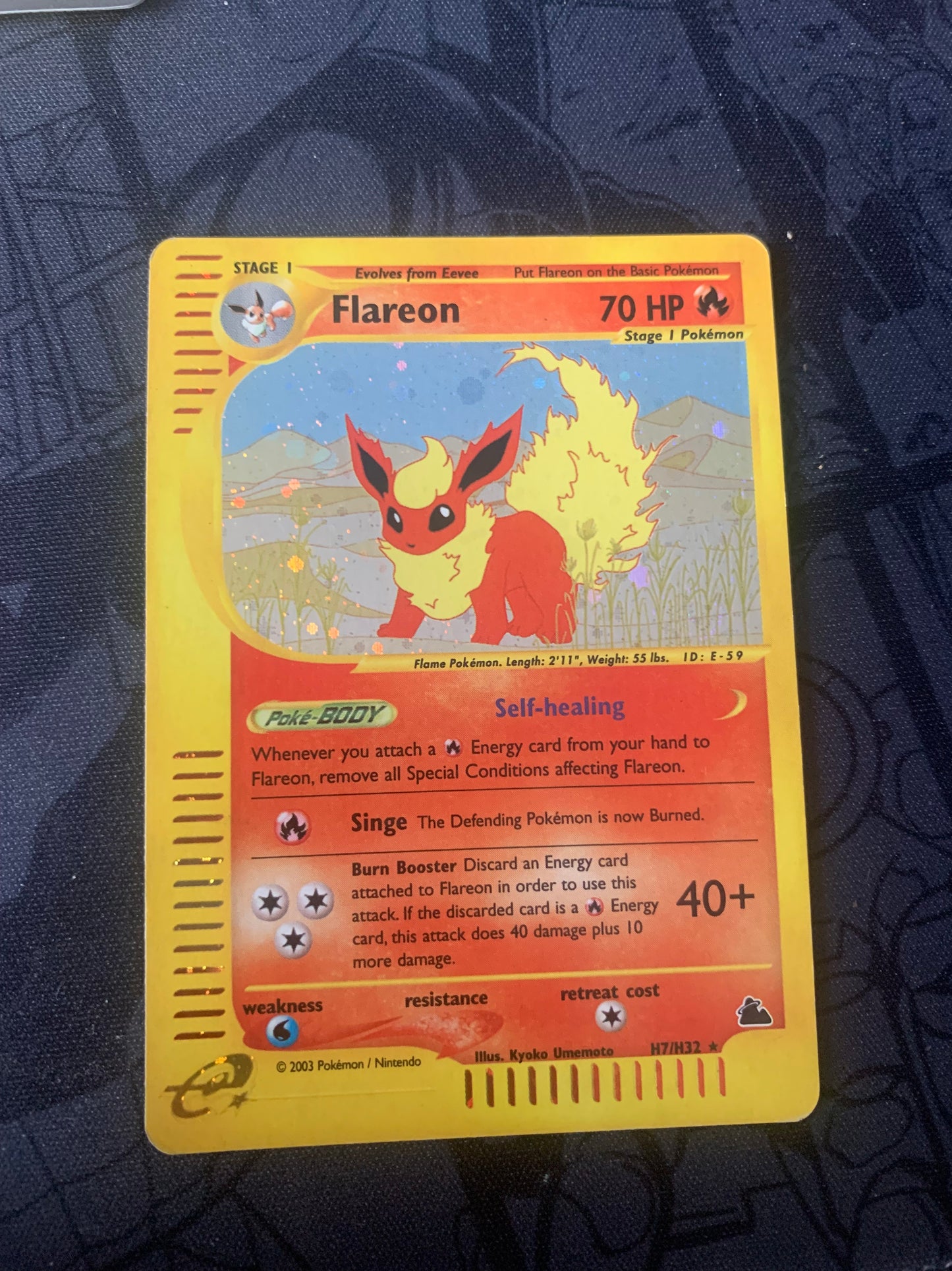 Pokemon Karte E-Serie Holo Flamara H7/H32 Englisch