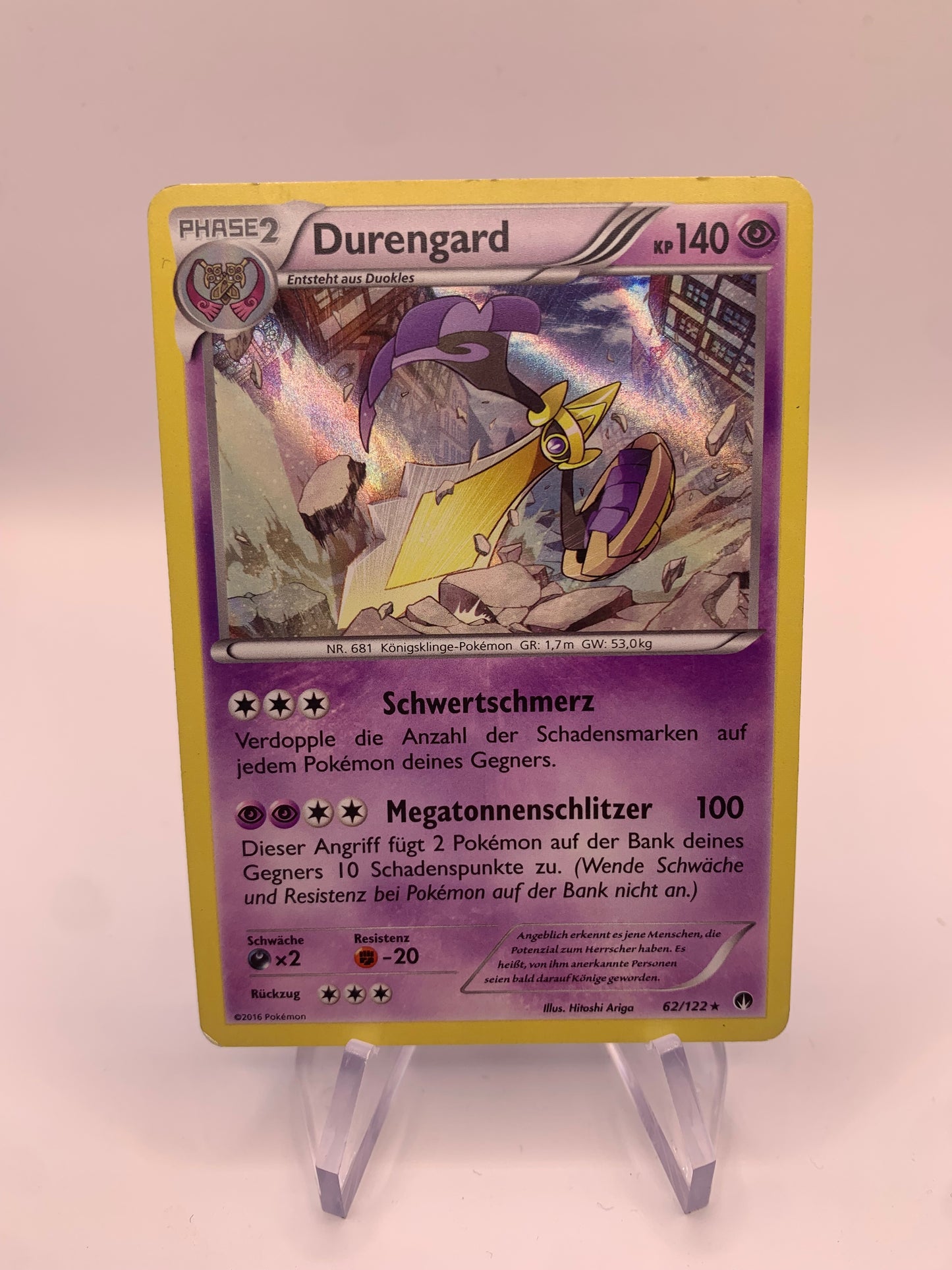 Pokemon Karte Holo Durengard 62/122 Deutsch