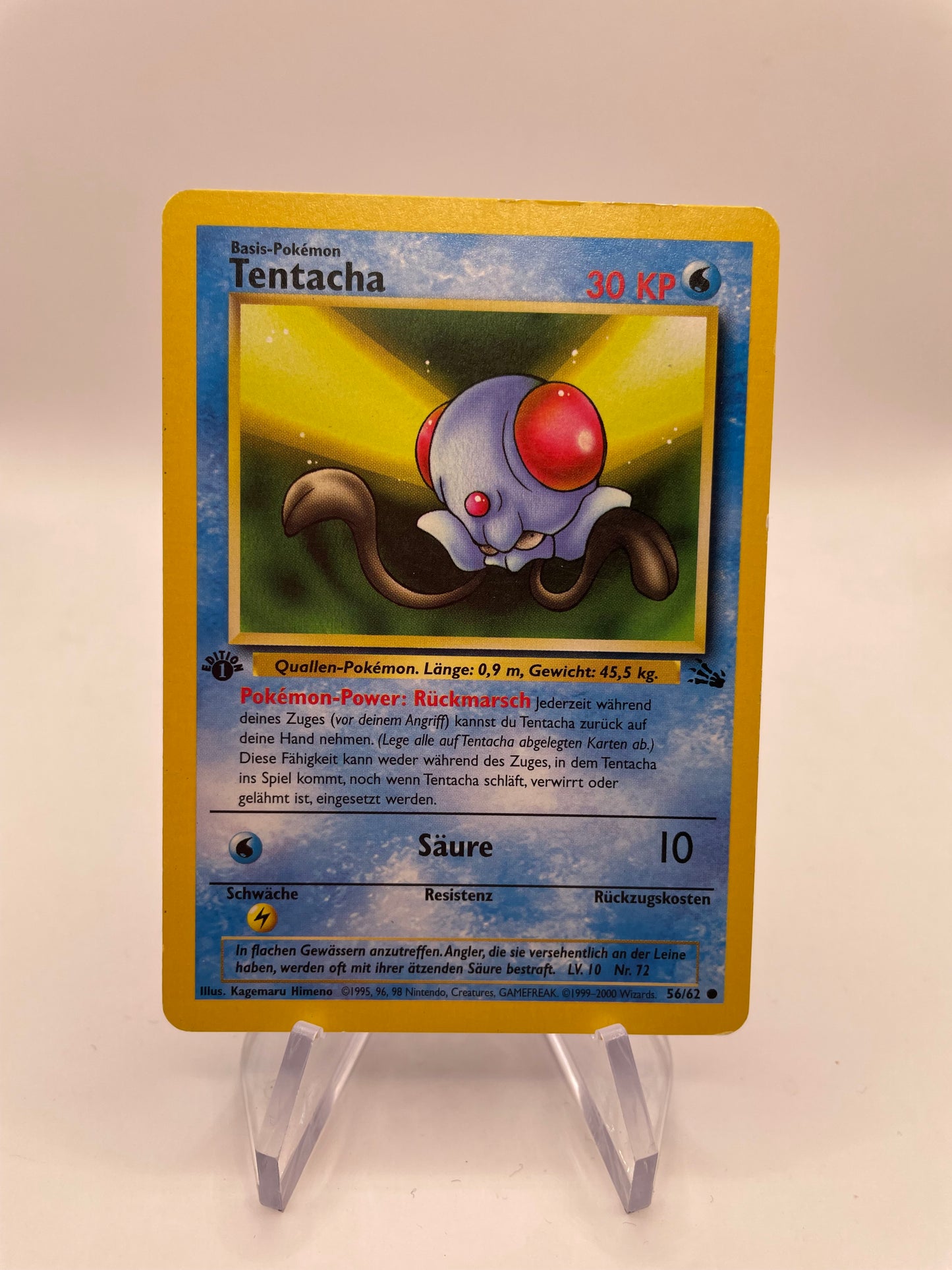 Pokemon Karte Fossil Tentacha 56/62 Deutsch