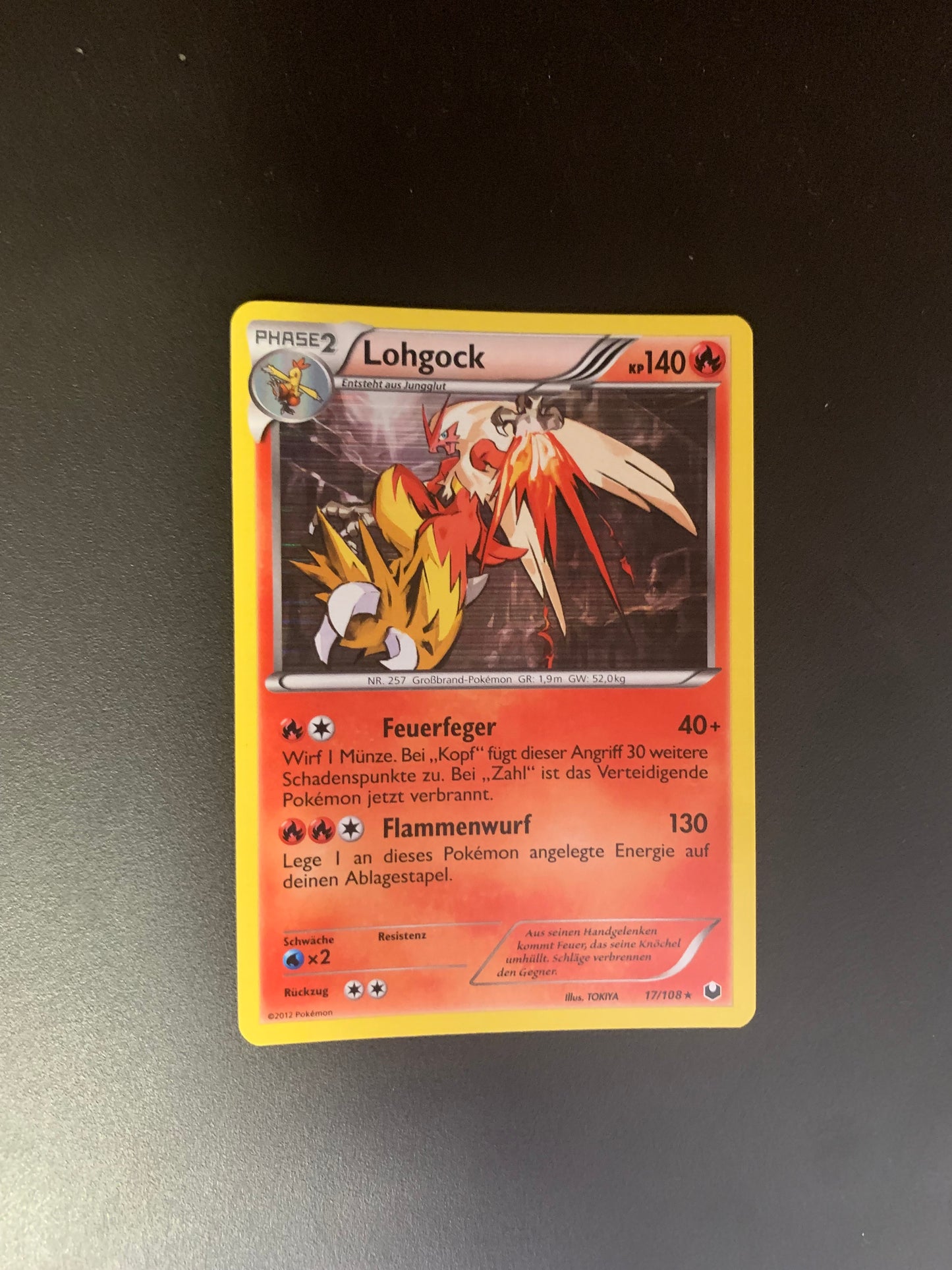 Pokemon Karte Holo Lohgock 17/108 Deutsch