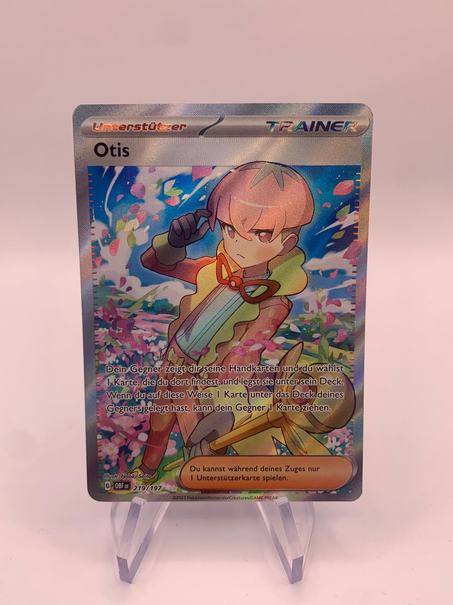 Pokemon Karte Trainer Fullart Otis 219/197 Deutsch