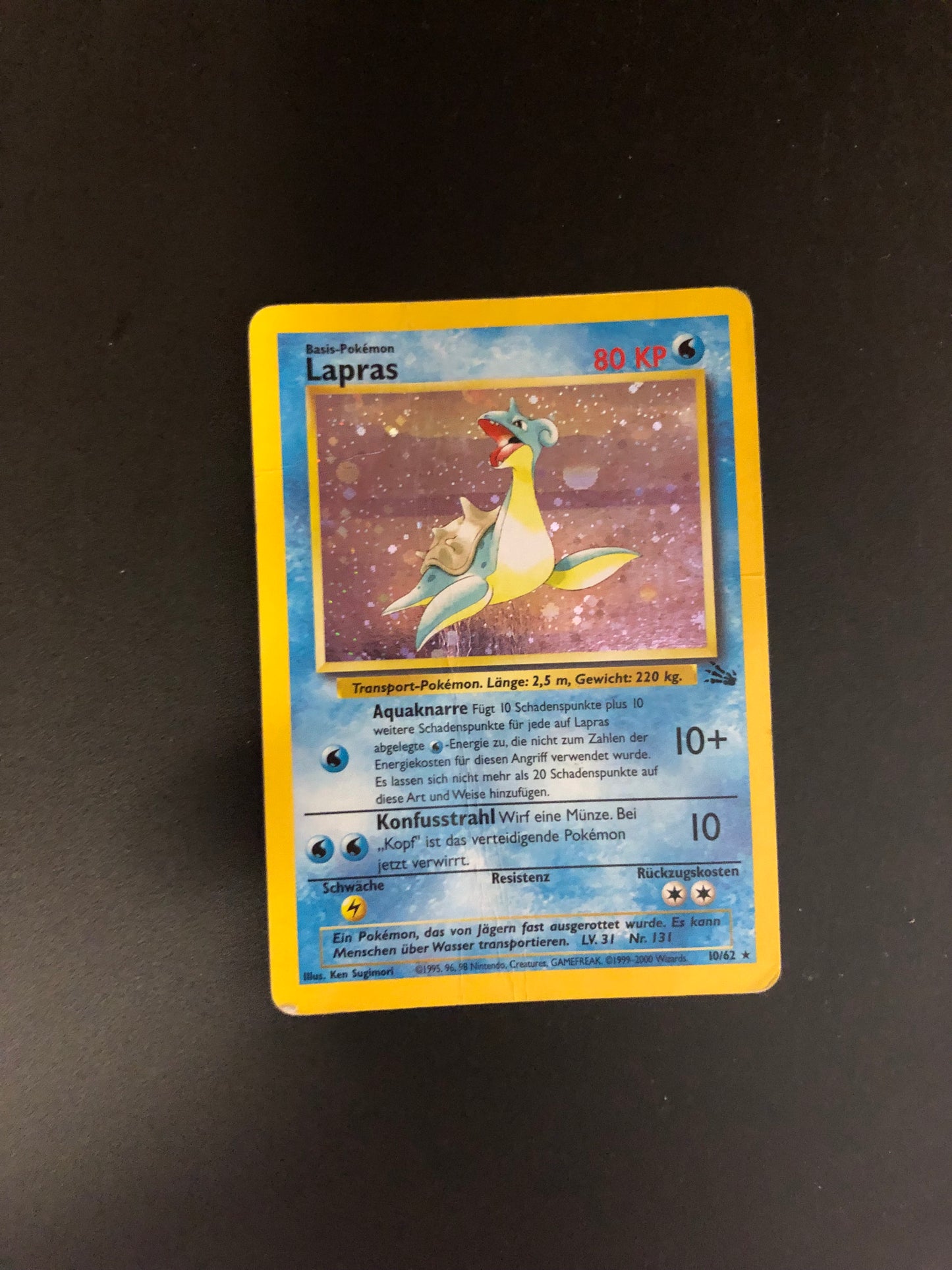 Pokemon Karte Holo Fossil Lapras 10/62 Deutsch