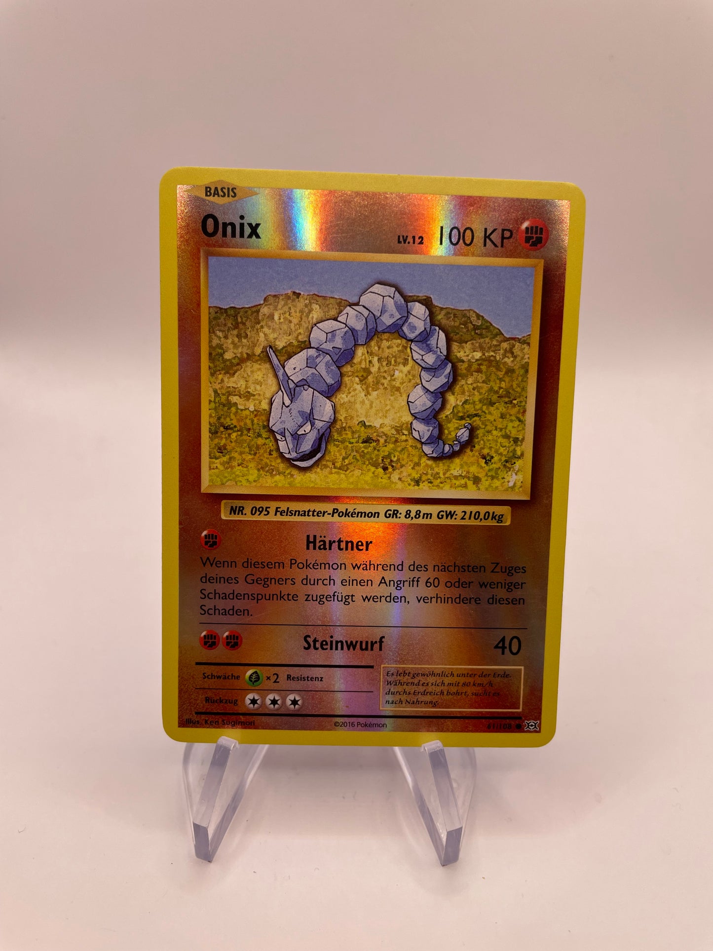 Pokemon Karte Revers Onix 61/108 Deutsch