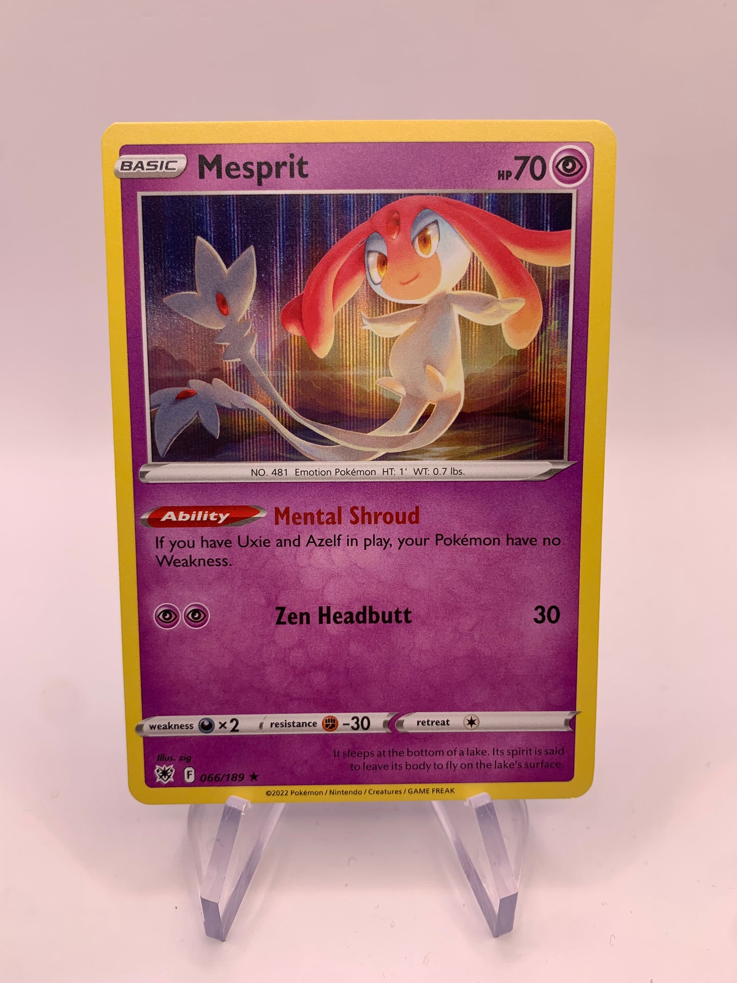 Pokémon Karte Holo Mesprit 66/189 englisch