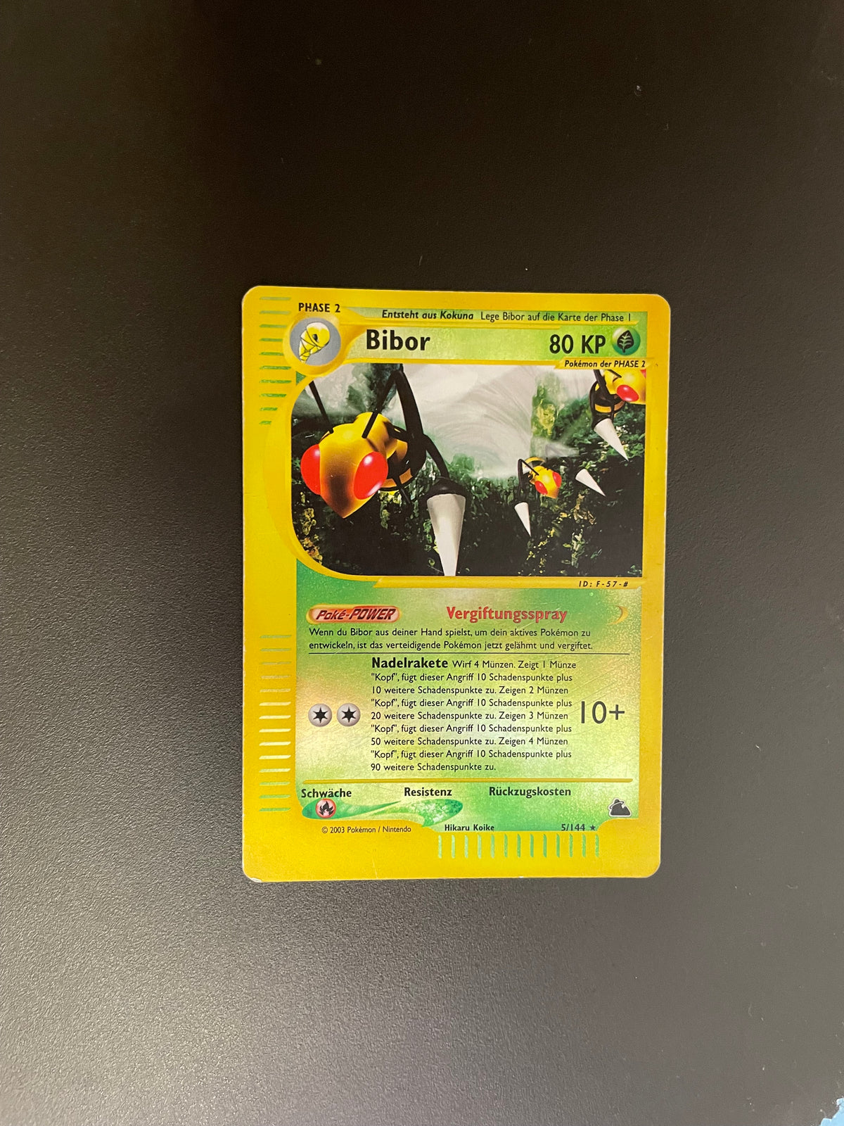 Pokemon Karte E-Serie Reverse Bibor 5/144 Deutsch