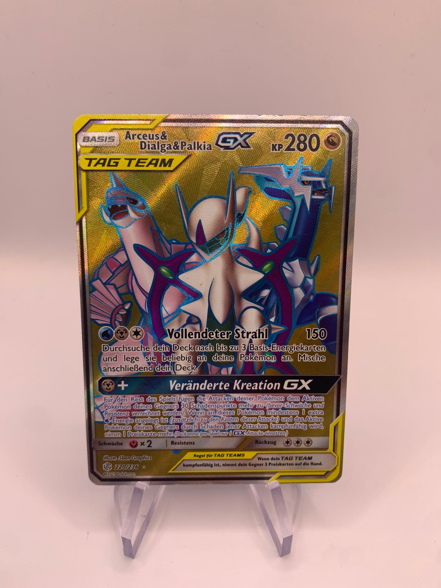 Pokemon Karte Tag-Team Arceus&Dialga&Palkia 220/236 Deutsch