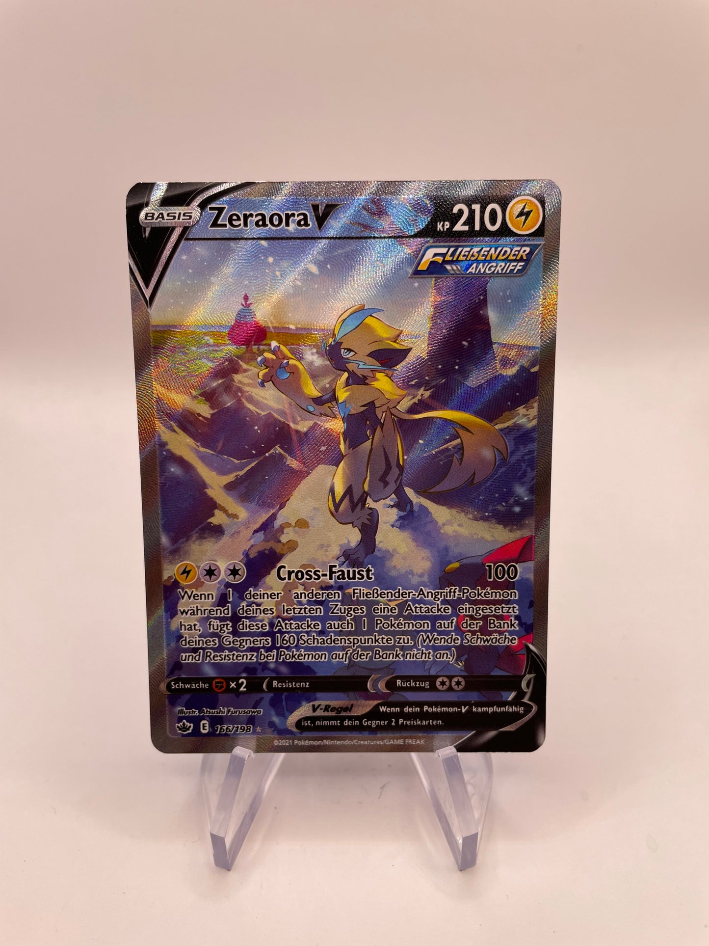 Pokémon Karte V Alt-Art Zeraora 166/198 Deutsch