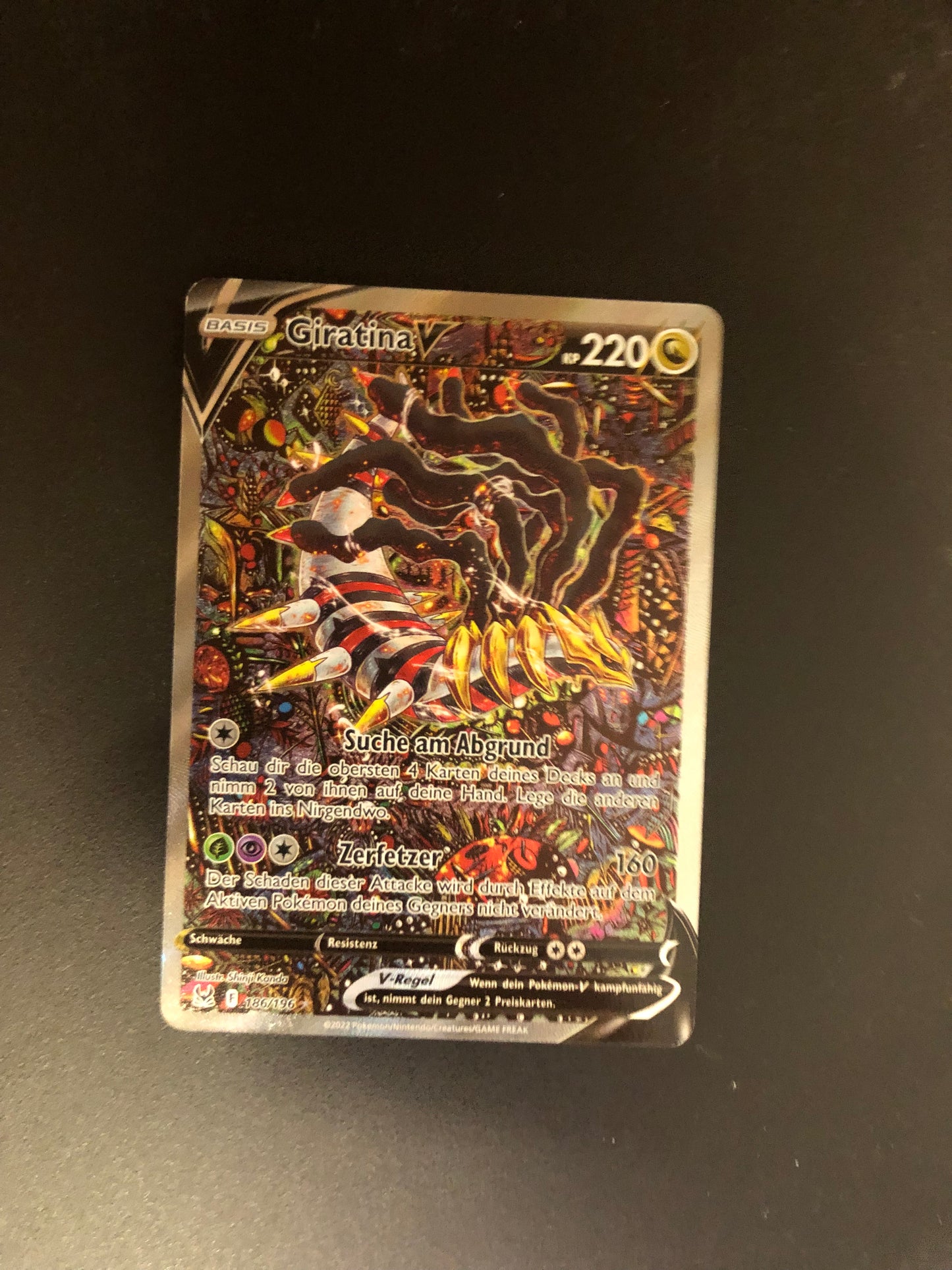 Pokemon Karte V Alt Art Giratina 186/196 Deutsch