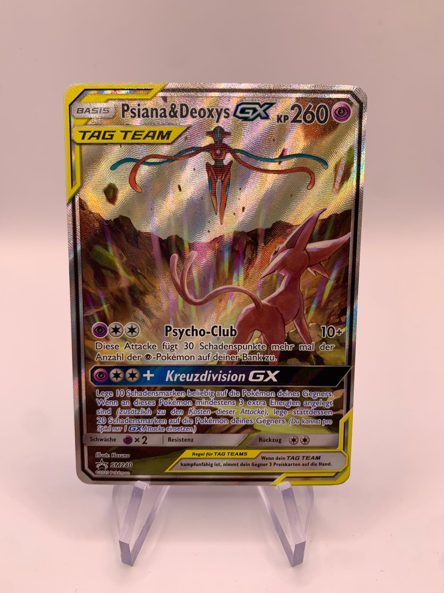 Pokemon Karte Tag Team Promo Psiana&Deoxys SM240 Deutsch