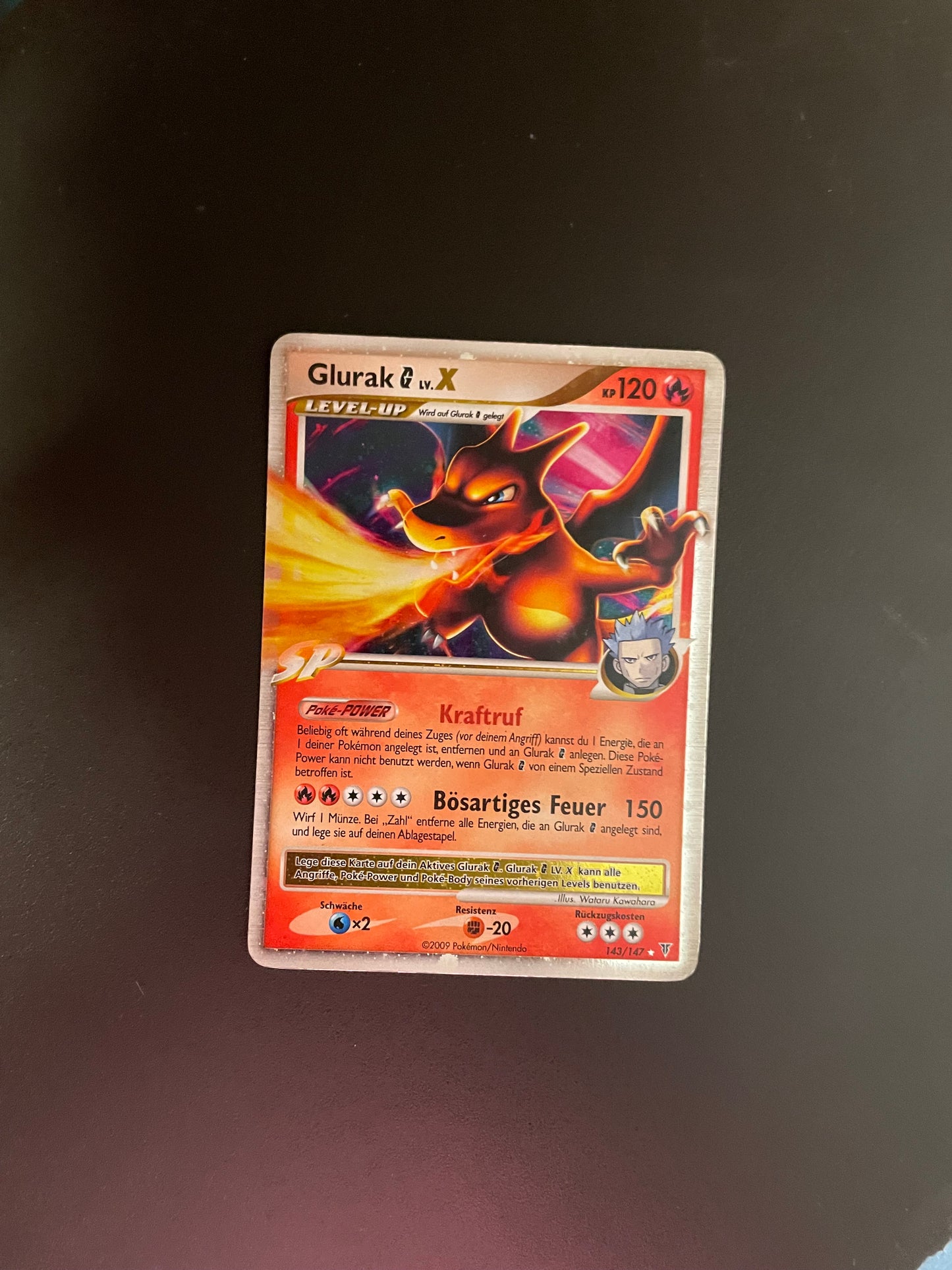 Pokemon Karte Lv.X Glurak 143/147 Deutsch