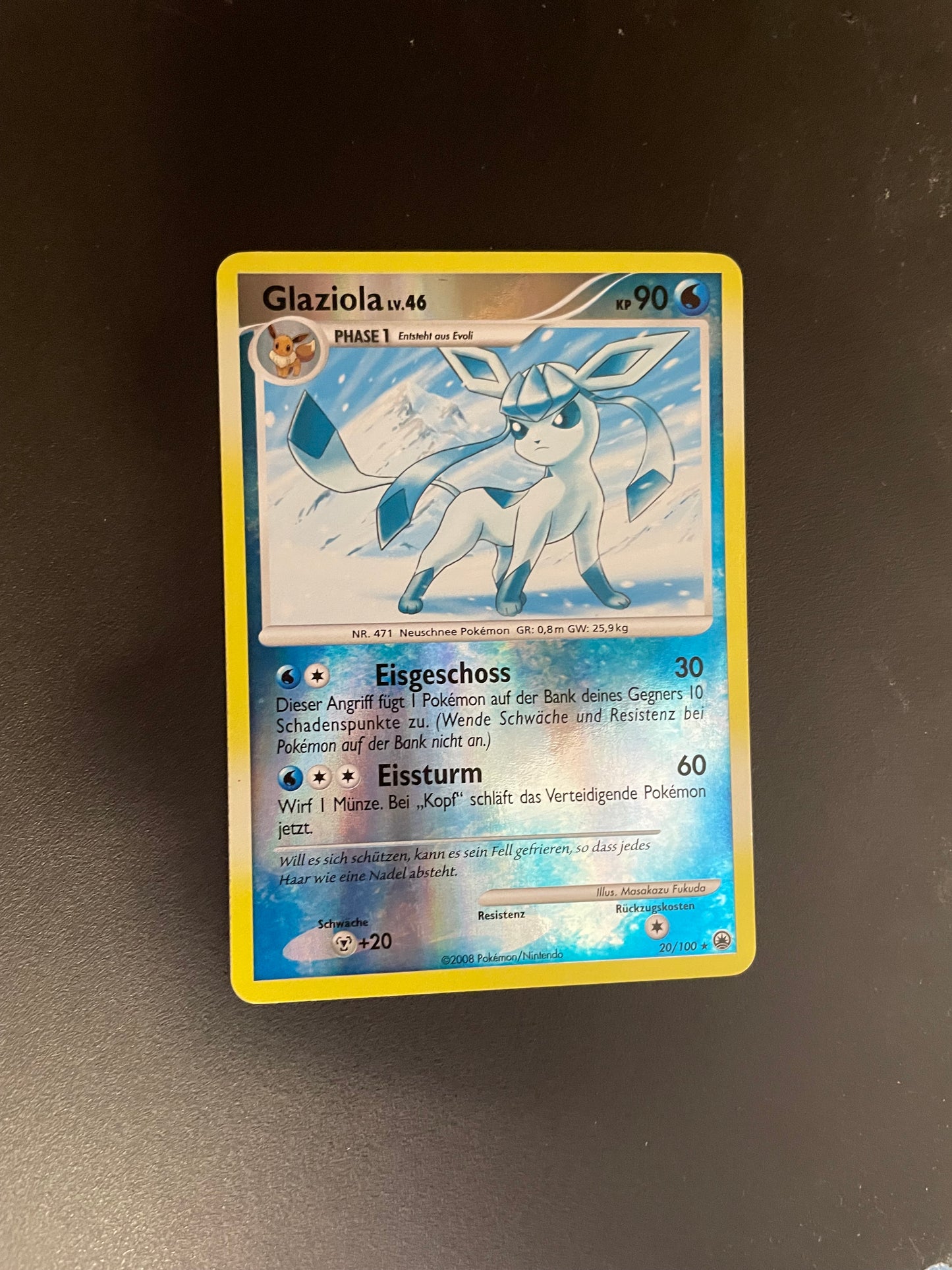 Pokemon Karte Revers Glaziola 20/100 Deutsch