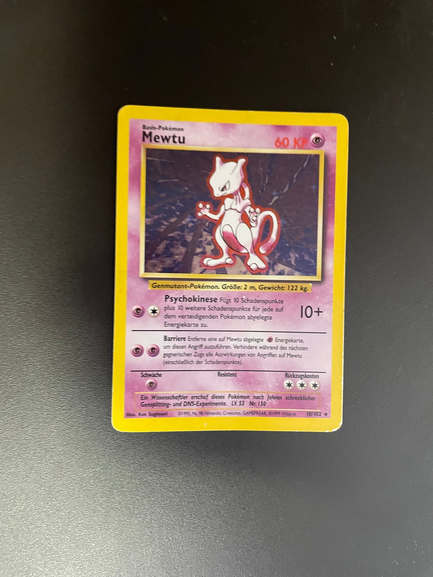 Pokemon Karte Holo Mewtu 10/102 Deutsch