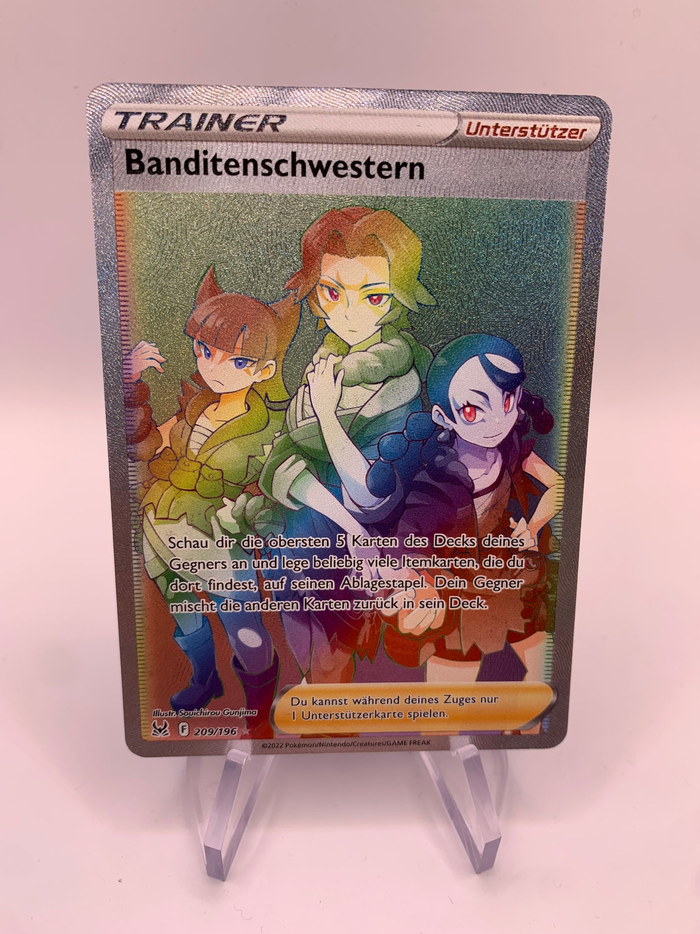 Pokemon Karte Rainbow Trainer Banditenschwestern 209/196 Deutsch