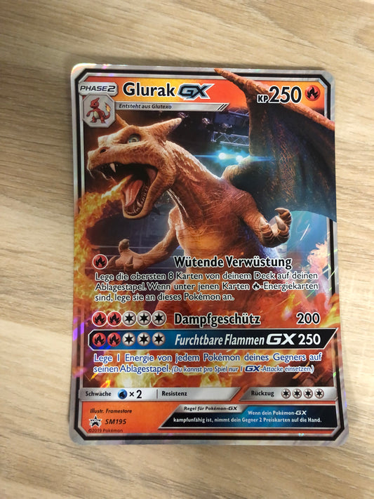 Pokemon Karte XXL Promo GX Glurak SM195 Deutsch