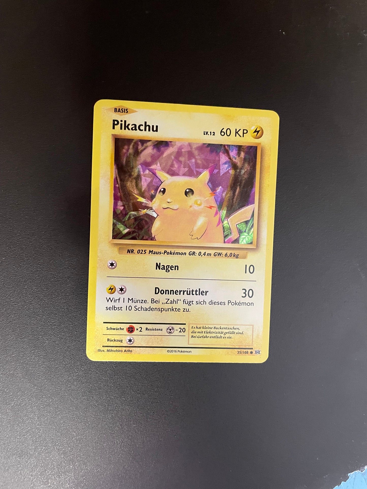 Pokemon Karte Holo Pikachu 35/108 Deutsch