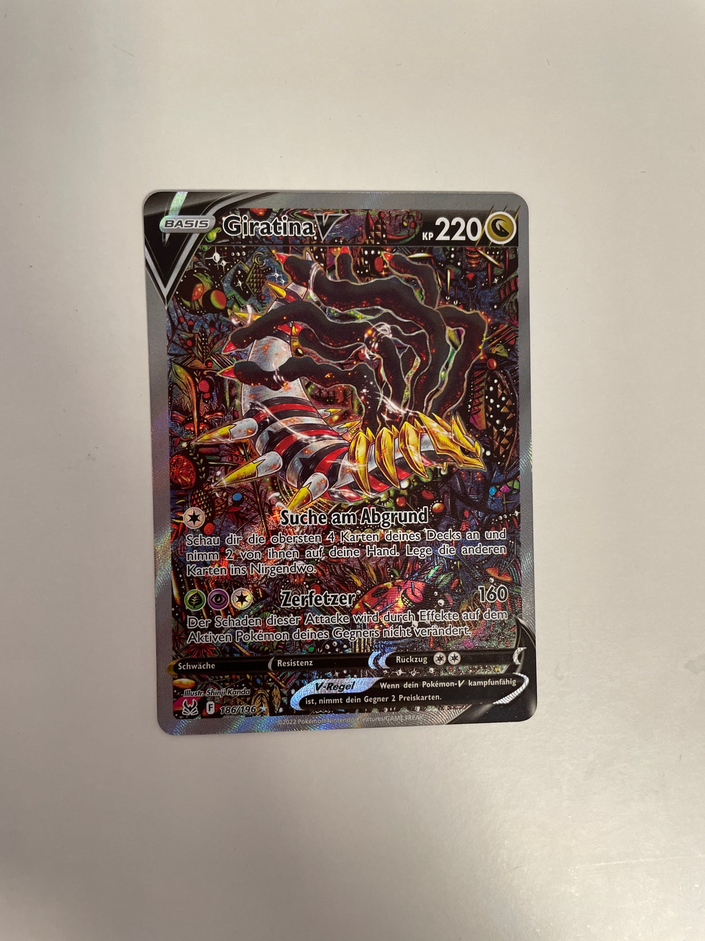 Pokemon Karte V Alt Art Giratina 186/196 Deutsch