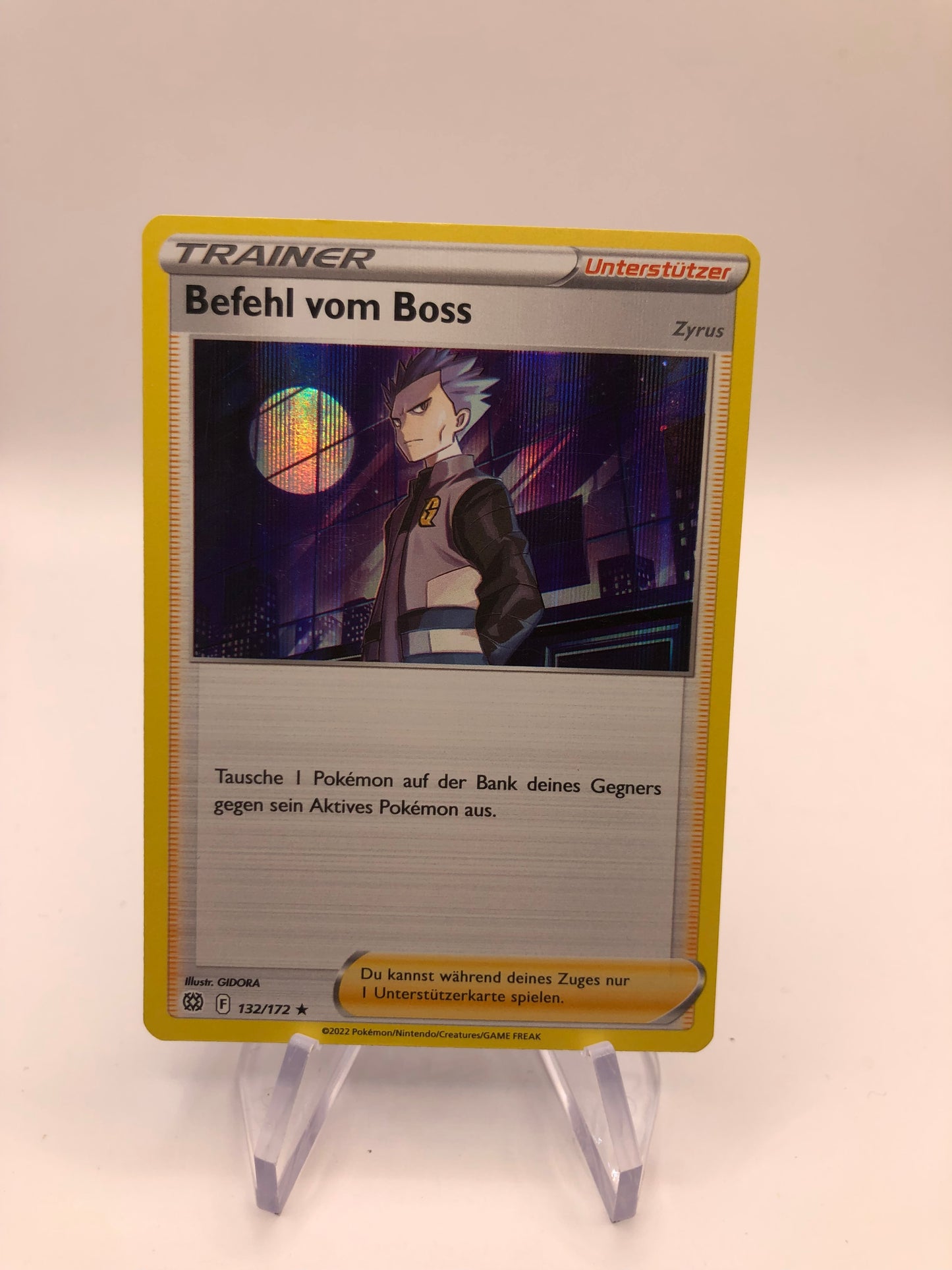 Pokemon Karte Holo Trainer Befehl vom Boss 132/172 Deutsch