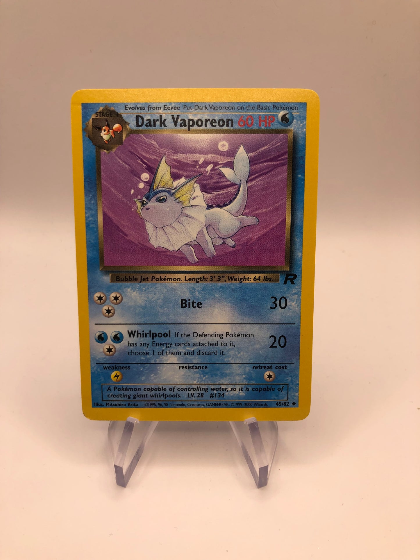 Pokemon Karte Rocket Dunkles Aquana 45/82 Englisch