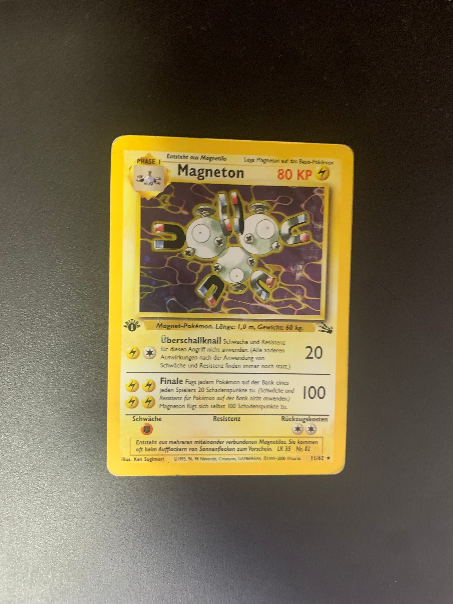 Pokemon Karte Holo 1.Edition Magneton 11/62 Deutsch