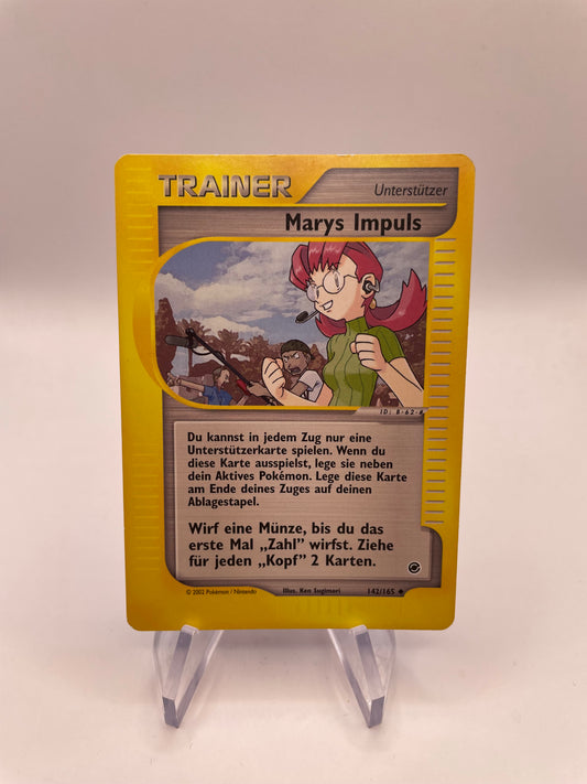 Pokemon Karte e-Series Trainer Marys Impuls 142/165 Deutsch