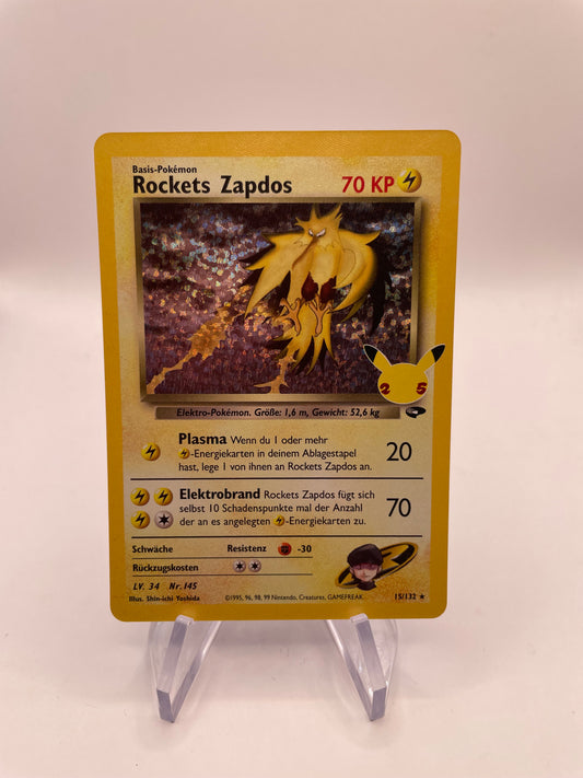 Pokémon Karte Celebration Rockets Zapdos 15/132 Deutsch