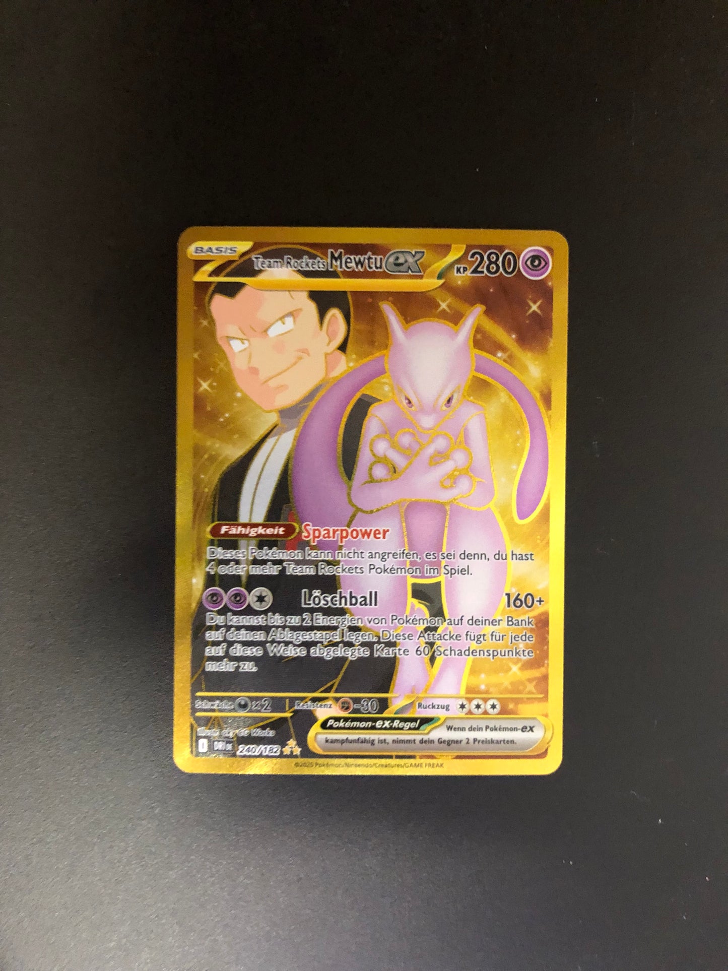 Pokemon Karte Ex Gold Team Rockets Mewtu 240/182 Deutsch
