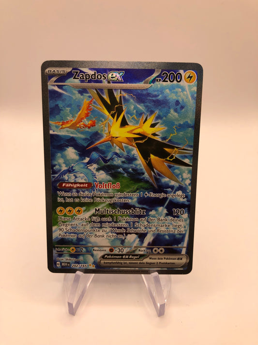 Pokemon Karte Alt-Art Ex Zapdos 202/165 Deutsch