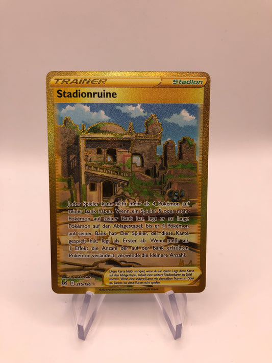 Pokemon Karte Trainer Gold Stadionruine 215/196 Deutsch